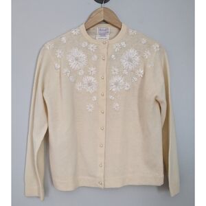 Vintage Barbara Lee Hand Decorated Wool Cardigan